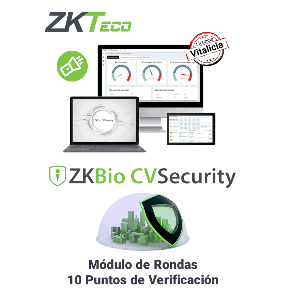 ZKTECO ZKBIOCVPATP10 - Módulo Vitalicio de Sistema de Patrullaje en BioCVSecurity / p