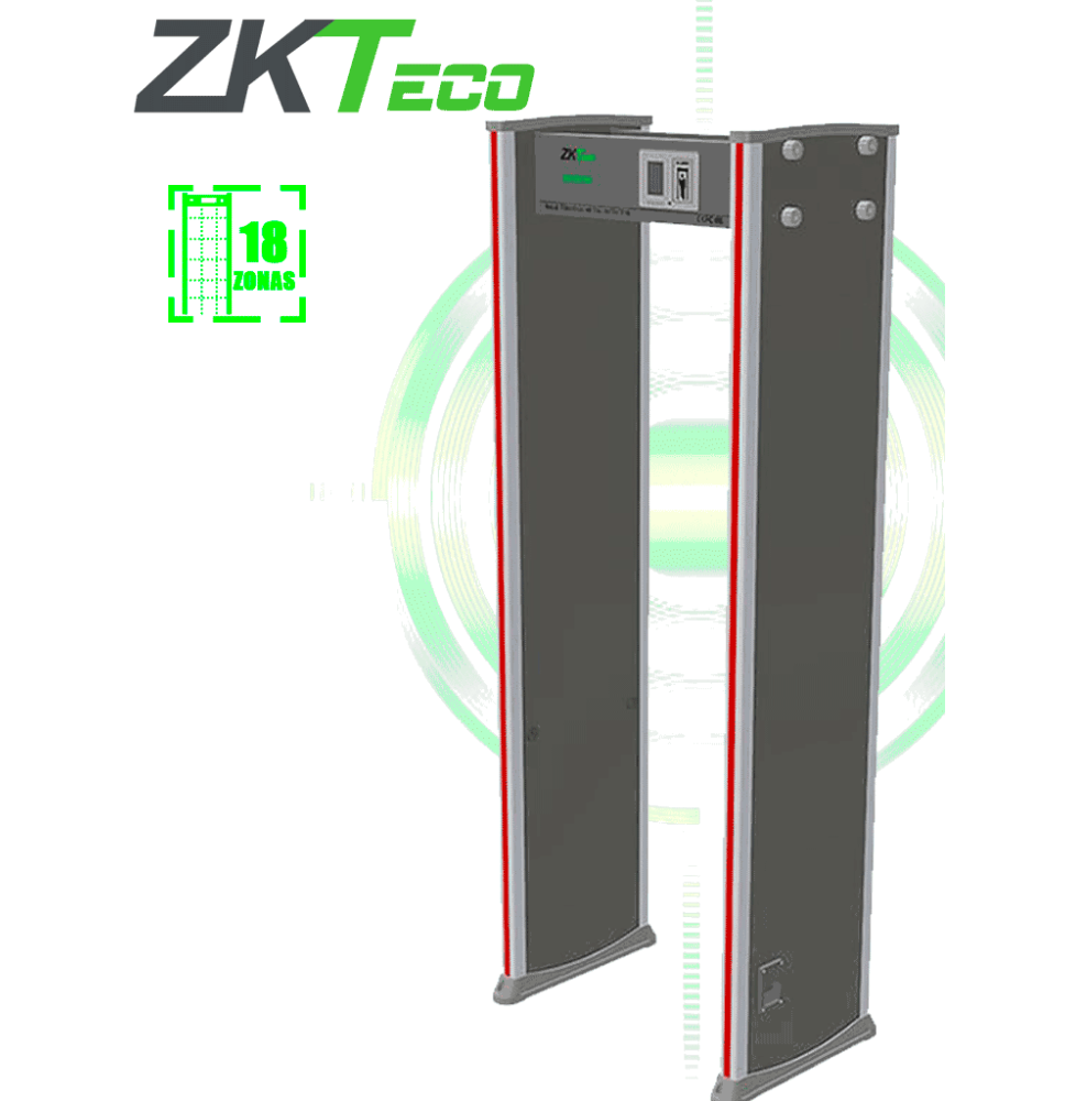 ZKTECO ZKD2180 - Arco detector de metales con 18 zonas de detección  pantalla LCD de