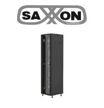 SAXXON SXR42U6642S - Gabinete de Piso color Negro / 42UR / Puerta de Vidrio Templado