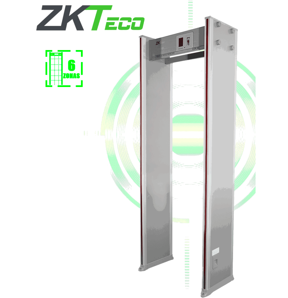 ZKTECO D1065 - Arco detector de metal con 6 zonas de detección  100 niveles de sensib