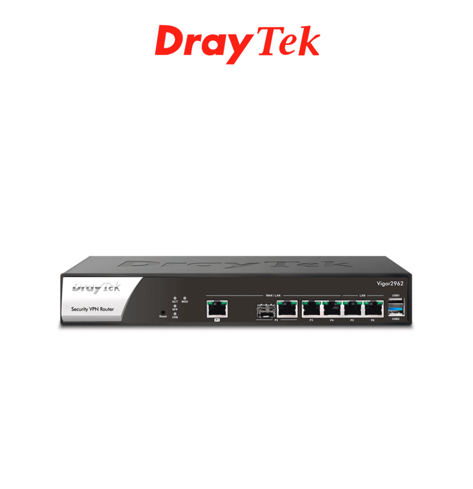 DrayTek VIGOR2962- Ruteador Multi-WAN Balanceador para PyMEs  hasta 200 túneles VPN