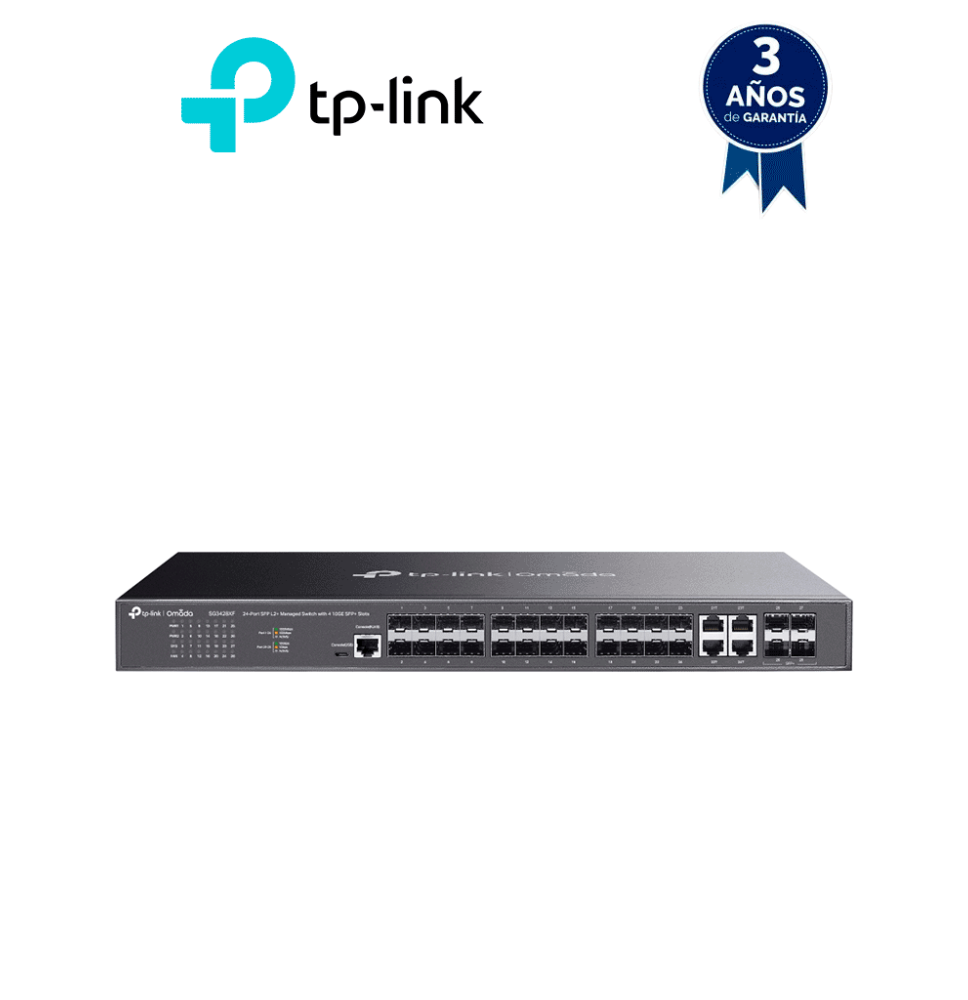 TP-LINK - TL-SG3428XF - Switch TP-Link JetStream TL-SG3428XF  24 Puertos L2+ SFP y 4