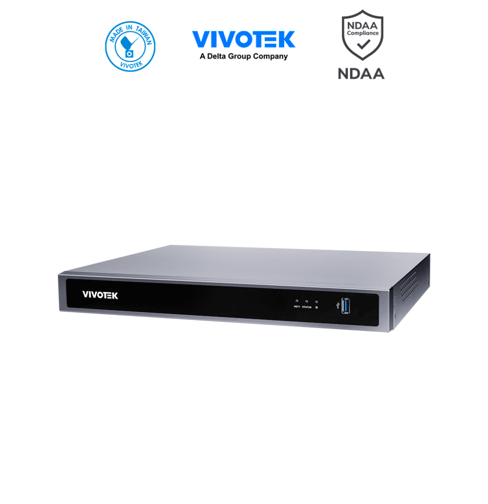 VIVOTEK ND9426P - NVR 16 canales con 2 bahías y 16 puertos PoE GE  además de HDMI 4K