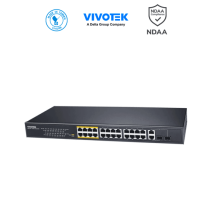 VIVOTEK AW-FGT-260F-380 - Switch PoE no administrable  24 puertos PoE FE RJ45  2 puer