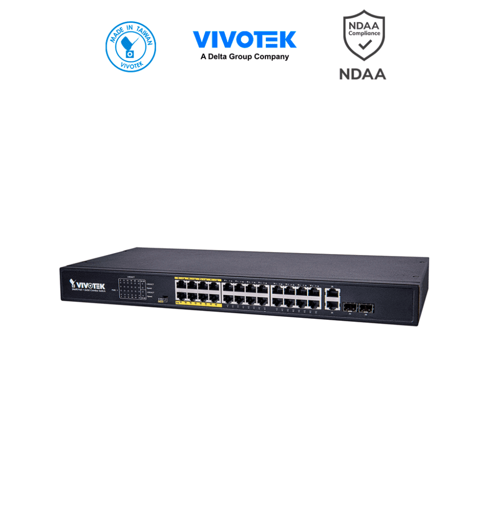 VIVOTEK AW-FGT-180D-250 - Switch PoE no administrable con 16 puertos PoE FE RJ45  2 p