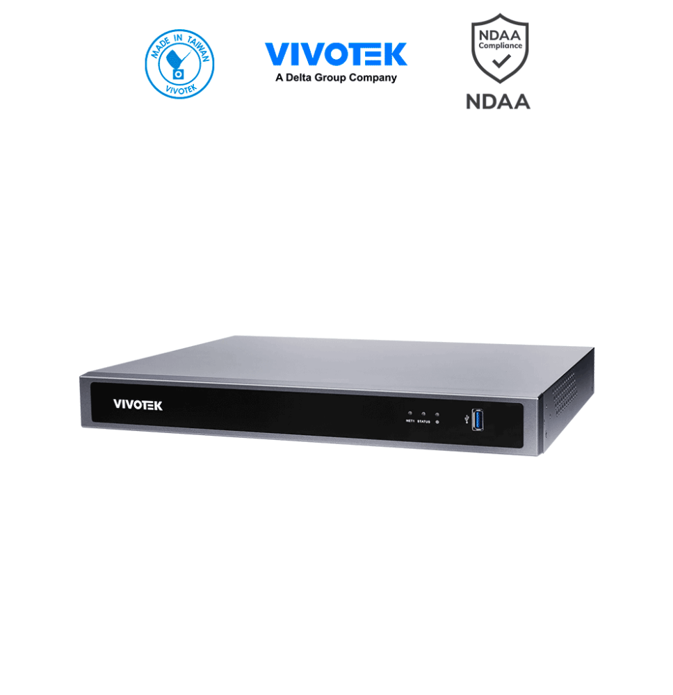 VIVOTEK ND9326P - NVR 8 canales con 2 bahías y 8 puertos PoE FE RJ45  además de 1 pue