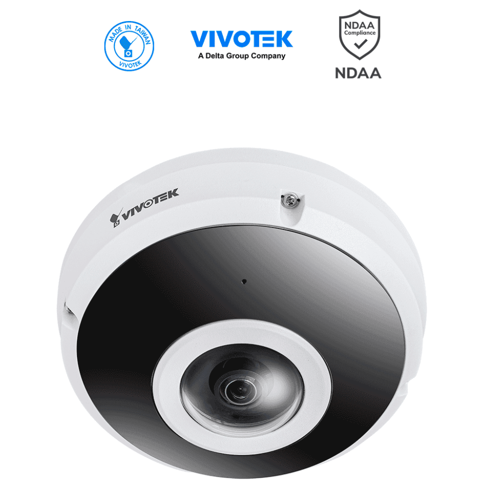 VIVOTEK FE9380HV - Cámara IP fisheye exterior 5 MP  H.265  panorámica 360  Smart IR