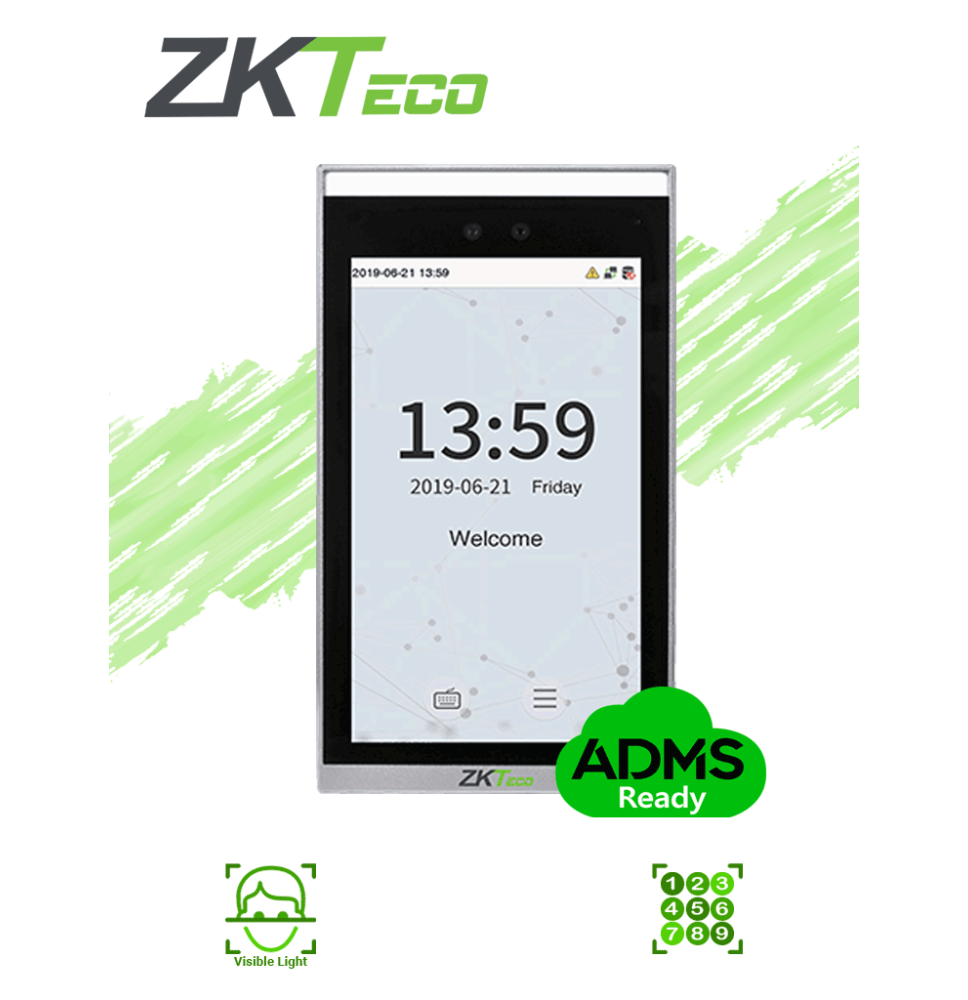 ZKTECO FACEDEPOT7BL - Terminal de Control de Acceso de Reconocimiento Facial para una