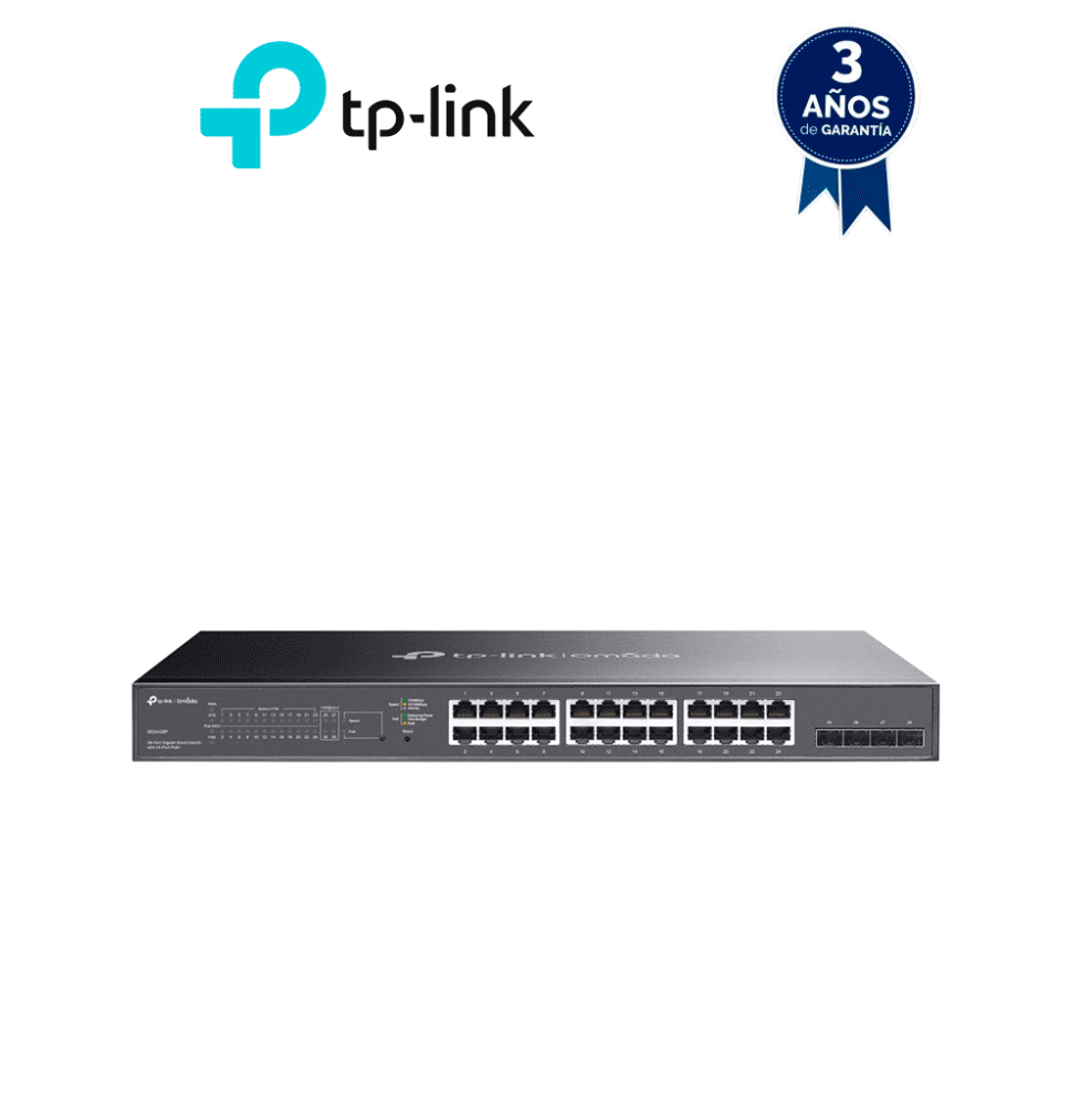 TP-LINK TL-SG2428P - Switch JetStream PoE administrable con 24 puertos 10/100/1000 Mb