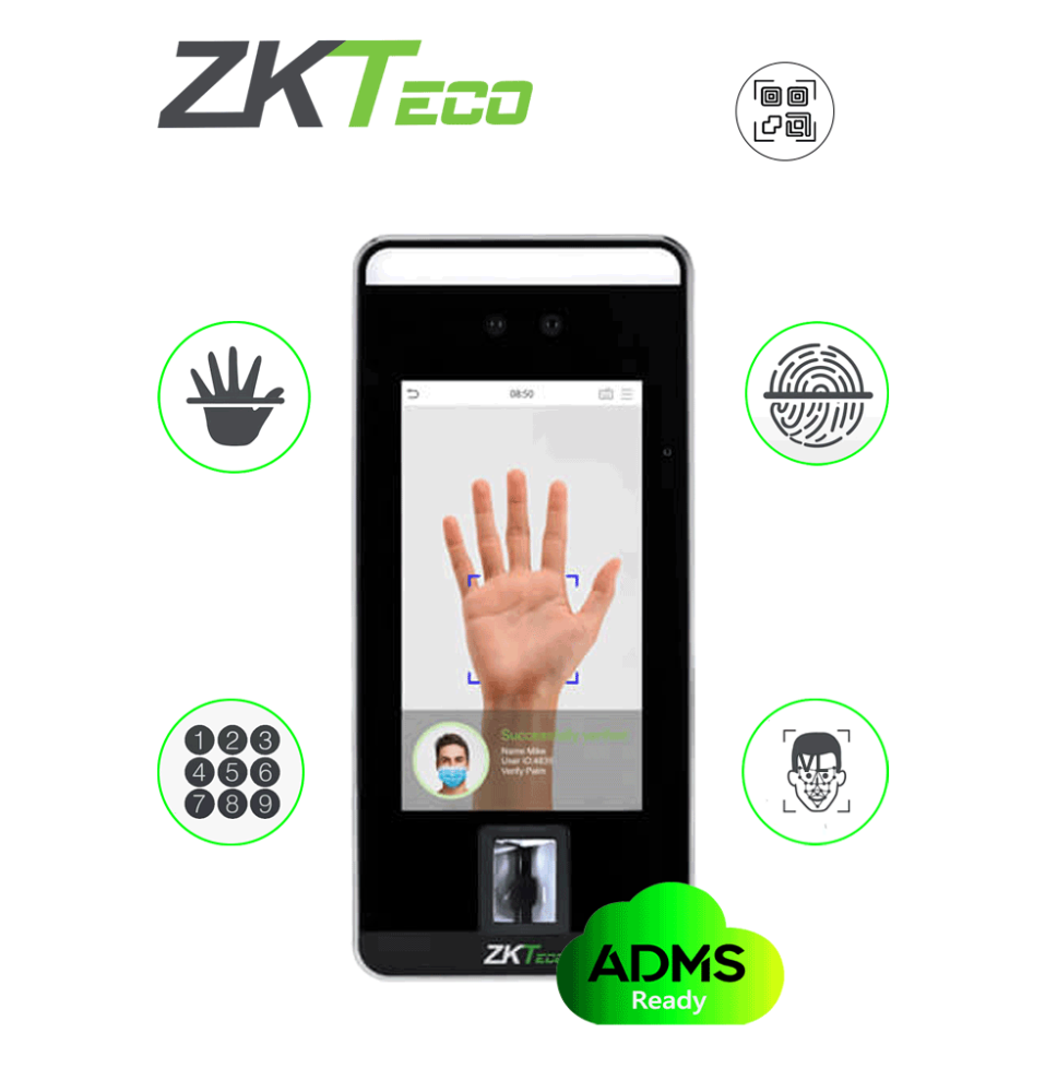 ZKTECO SPEEDFACEV5LP - Control de Acceso y Asistencia Facial Visible Light / 6000 Ro