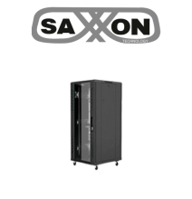 SAXXON SXR18U6618S - Gabinete de Piso color Negro  / 18UR / Puerta de Vidrio Templado