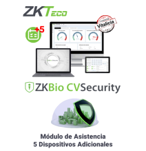 ZKTECO ZKBIOCVTAADDONP5 - Modulo Vitalicio de Asistencia para BioCVsecurity / 5 Termi