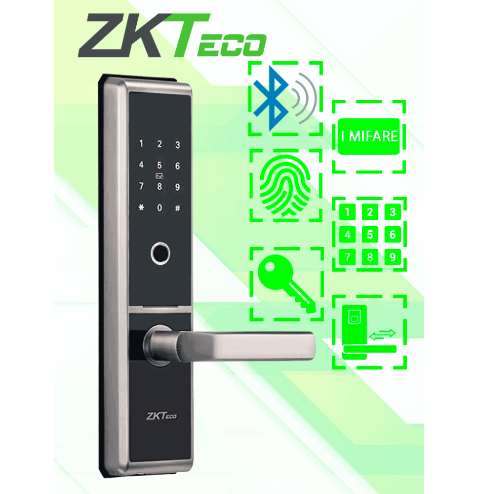 ZKTECO TL300B - Cerradura Inteligente con Bluetooth  Capacidad para 100 Huellas Dacti