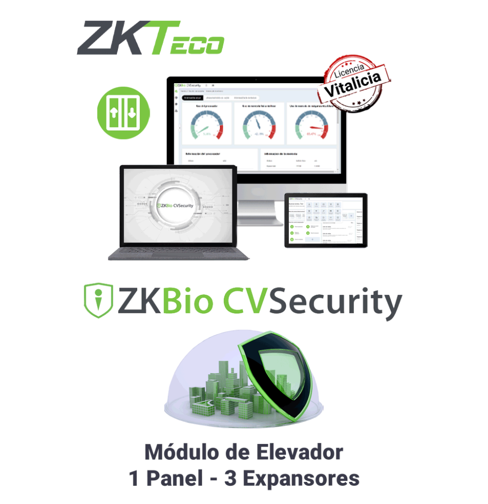 ZKTECO ZKBIOCVELEONLINES1 - Modulo Vitalicio para Control de Elevadores con  BioCVSec