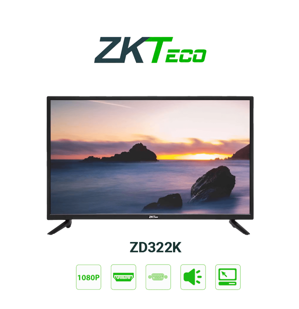 ZKTECO ZD322K - Monitor LED FHD Profesional de 32 pulgadas / Resolución 1920 x 1080 /