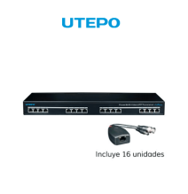 UTEPO UTP116PVHD2 - Transmisor y receptor de 16 canales de video y energía  HDCVI/TVI