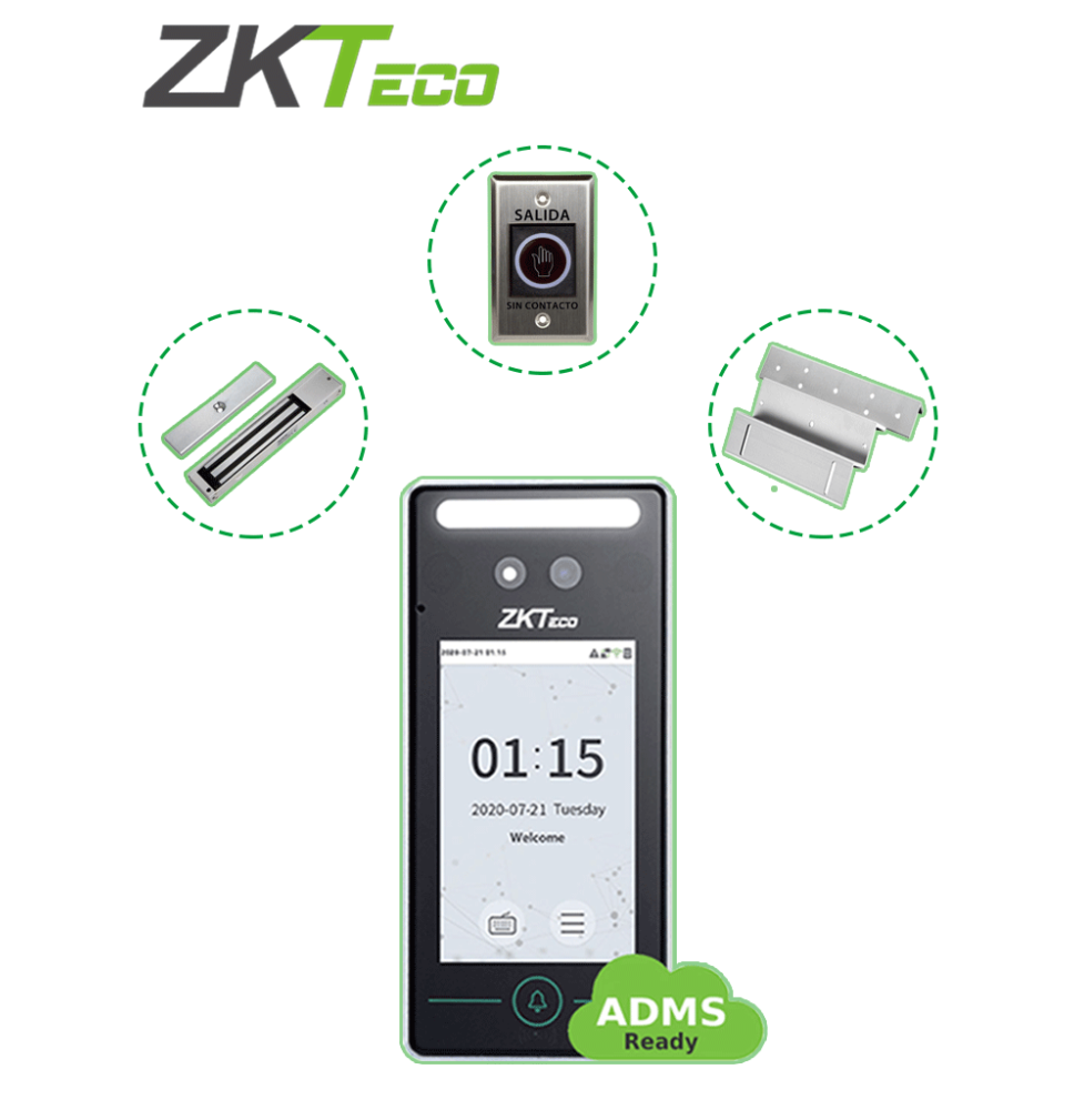 ZKTECO SFV4L1ACPak - Control de Acceso Facial y Tarjeta / una Puerta de Madera o Meta ZKTECO SFV4L1ACPak - Control de Acceso Facial y Tarjeta / una Puerta de Madera o Meta