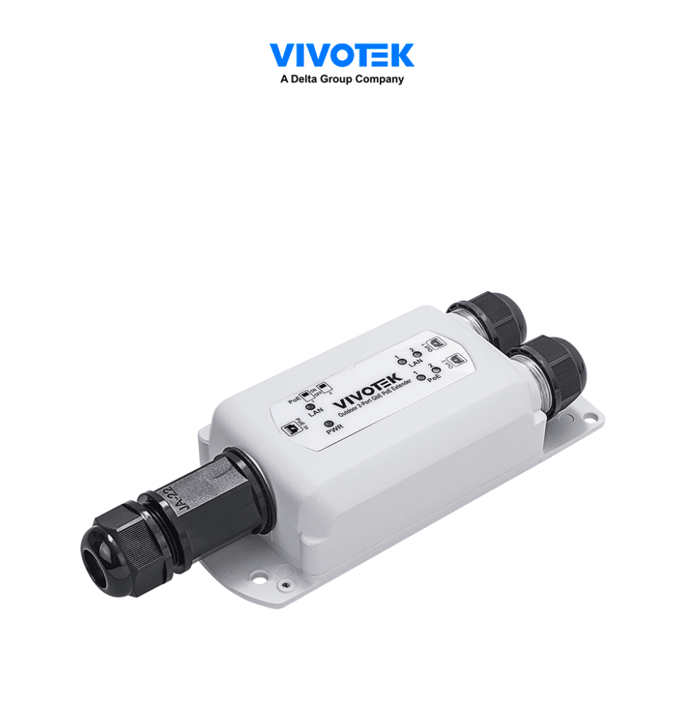 VIVOTEK AP-GXC-0250 - Extensor PoE para Exterior  2 Puertos Gigabit GE  Conexion en c