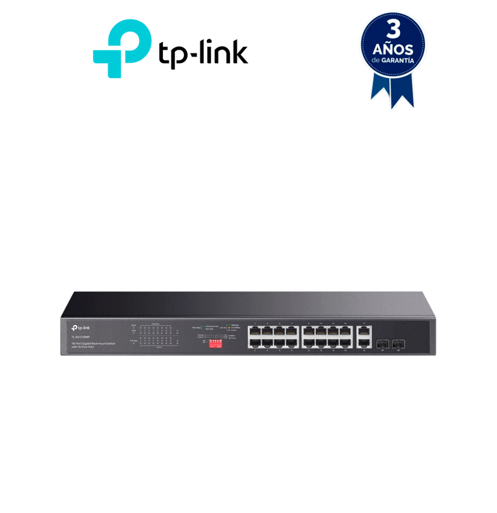 TP-LINK TL-SG1218MP - Switch no administrable de 16 puertos 10/100/1000Mbps y PoE af/