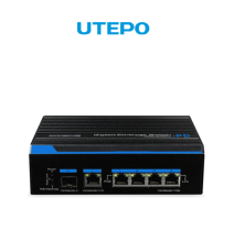 UTEPO UTP7204GEHPOE - Switch Gigabit industrial high PoE  4 puertos  802.3af/at  2 pu