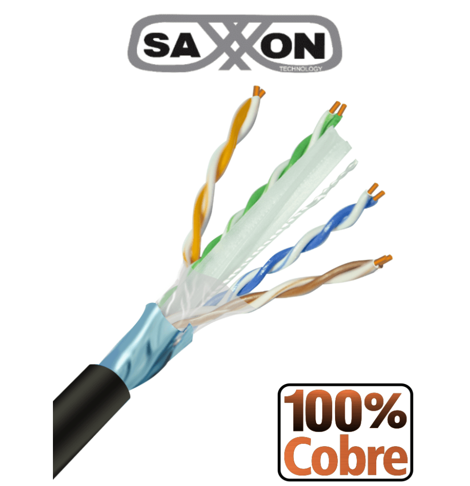 SAXXON OFTPCAT6COPEXT - Bobina de Cable FTP Cat6 100% Cobre/ 305 Metros/ Blindado/ Co