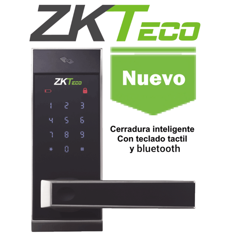 ZKTECO AL10DB - Cerradura Inteligente con Teclado Táctil  Compatible con 100 Tarjetas