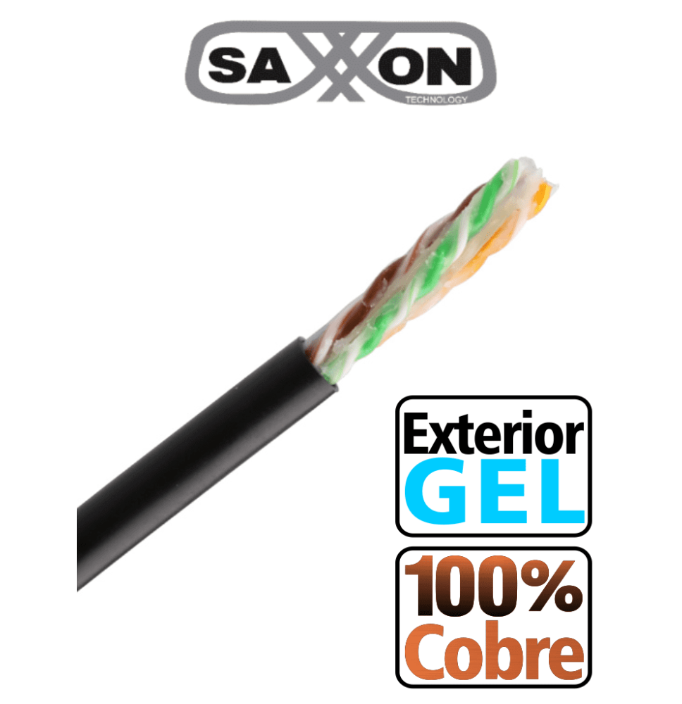 SAXXON OUTPCAT6GCOPEXT- Bobina de Cable UTP Cat6 100% Cobre con Gel/ 305 Metros/ Uso