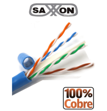 SAXXON OUTPCAT6AAZO - Bobina de Cable UTP Cat6A 100% Cobre/ 305 Metros/ Uso Interior/