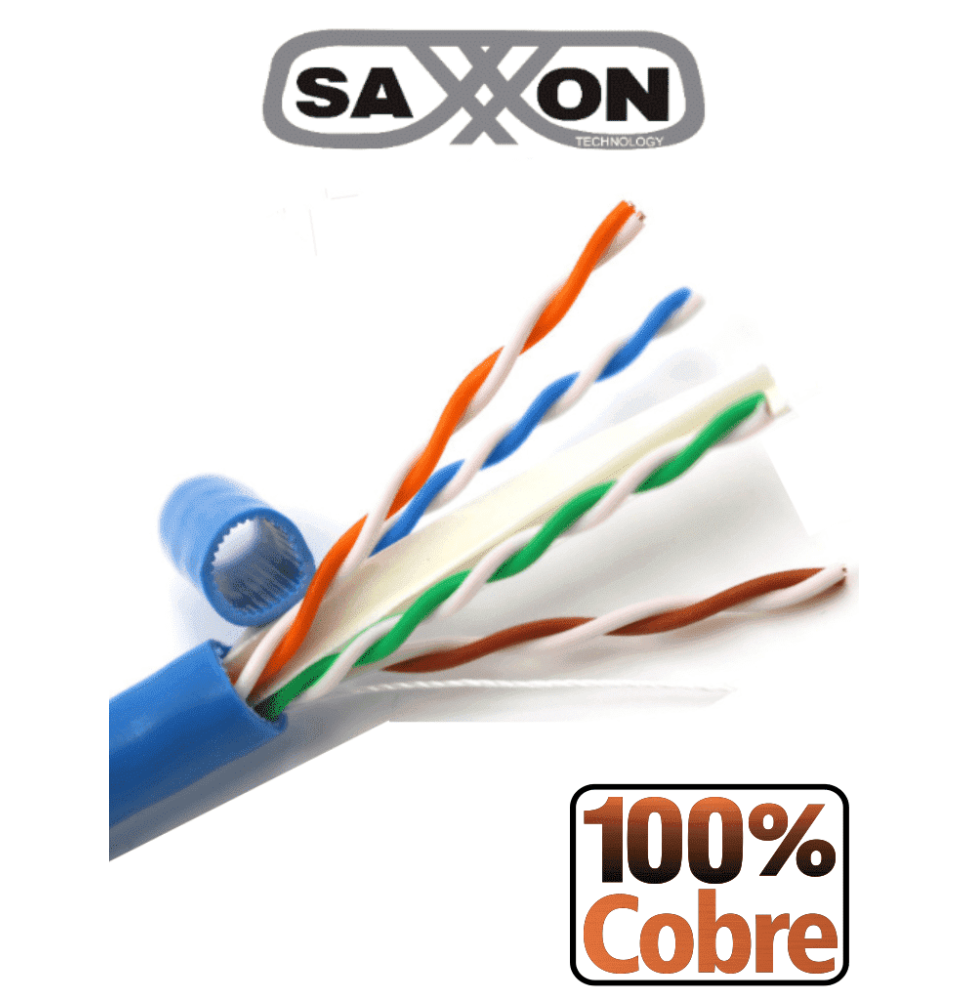 SAXXON OUTPCAT6AAZO - Bobina de Cable UTP Cat6A 100% Cobre/ 305 Metros/ Uso Interior/ SAXXON OUTPCAT6AAZO - Bobina de Cable UTP Cat6A 100% Cobre/ 305 Metros/ Uso Interior/
