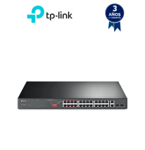 TP-LINK TL-SL1226P - Switch PoE+ no administrable con 26 puertos 10/100 Mbps  2 puert