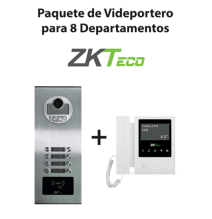 ZKTeco VE08A01PAQ4P - Paquete de Videoportero para 8 Departamentos VE08A01 con 1 Moni