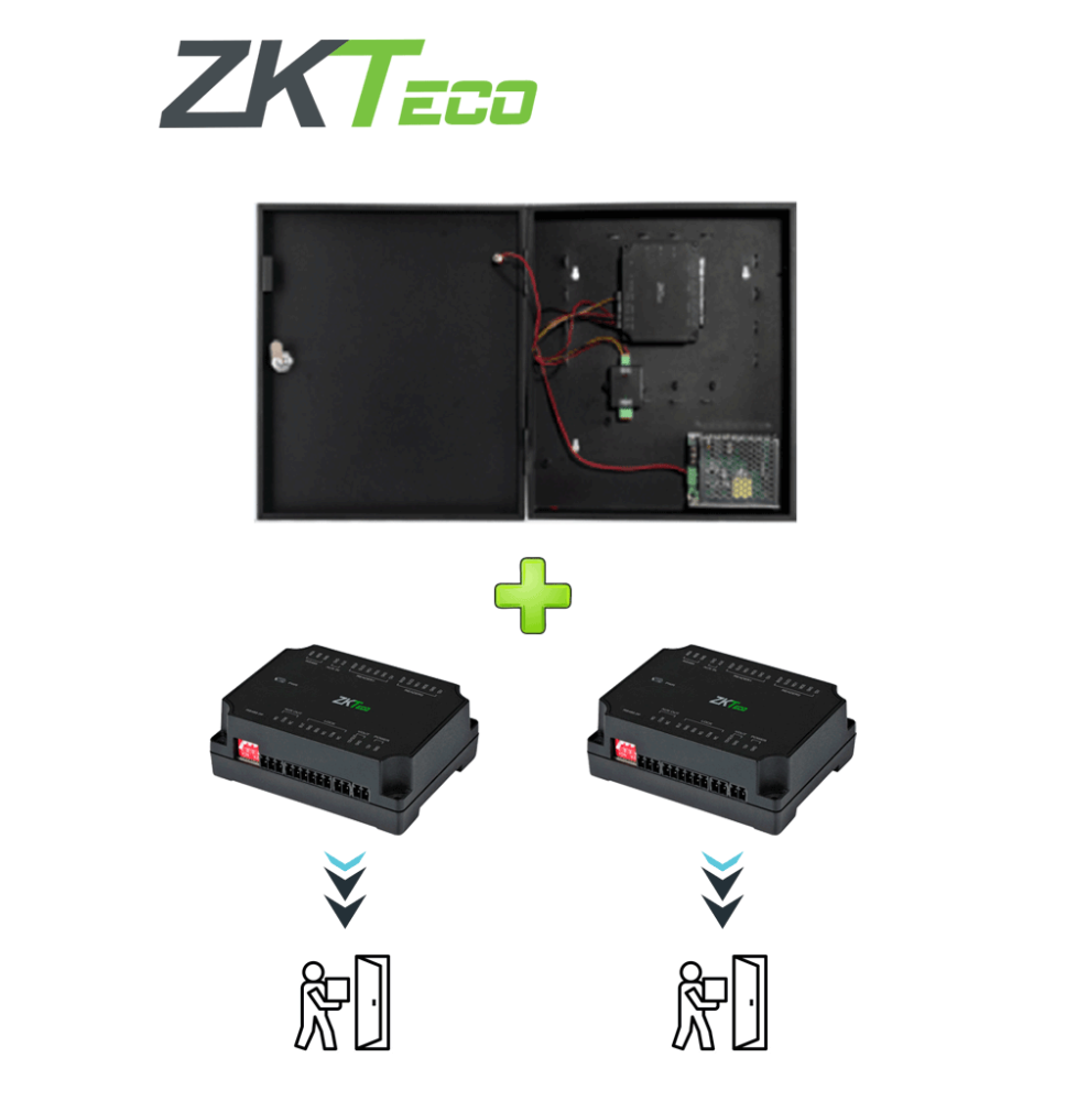 ZKTECO C2260BP - Paquete de Panel de Control de Acceso para 2 puertas con Gabinete Me