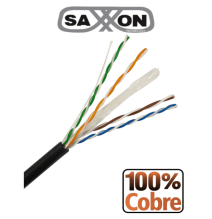 SAXXON OUTP6COP305NE - Bobina de cable UTP Cat6 100% cobre  305 metros  exterior  con