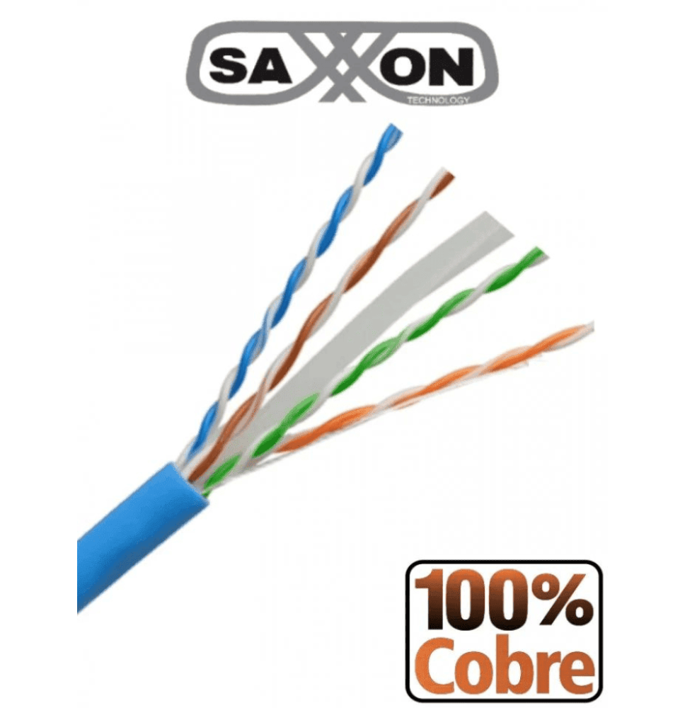 SAXXON OUTP6COP305B - Cable UTP Cat6 100% cobre  305 metros  bobinado REELEX  color a