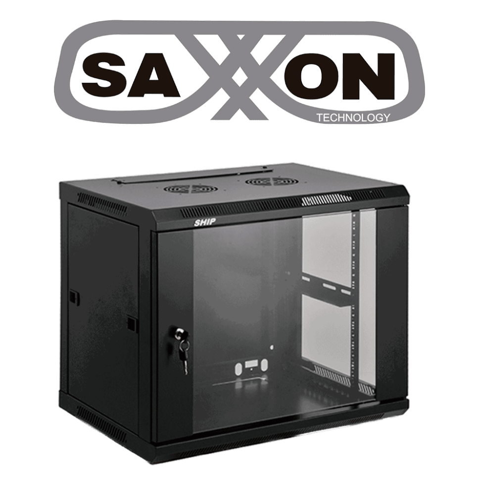 SAXXON SA660901 - Gabinete de pared de 9 UR  fijo  capacidad de carga de 60 Kg. Dimen