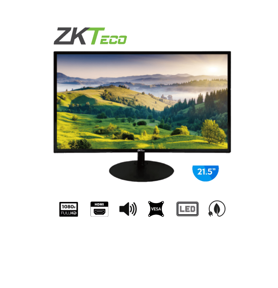 ZKTECO ZD222K - Monitor LED Full HD de 21.5 pulgadas / Resolución 1920 x 1080 / 1 Ent