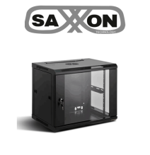 SAXXON SXR12U5412A - Gabinete de Pared Negro / 12UR / Puerta de Vidrio Templado / Alt