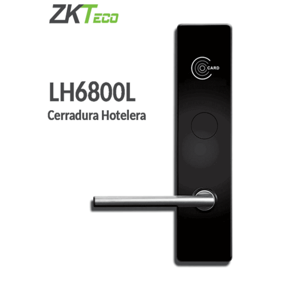 ZKTECO LH6800L- Cerradura Izquierda para Hotel con Tecnología MIFARE 13.56 MHz  Compa