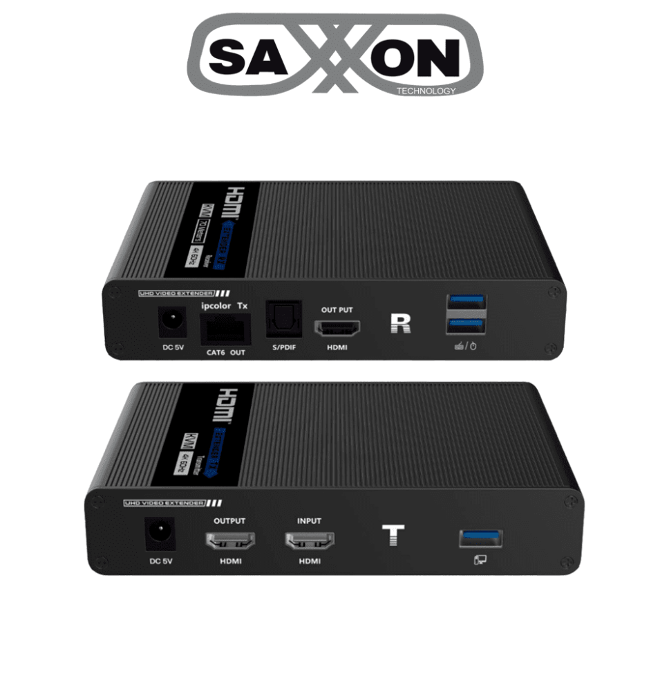 SAXXON LKV676KVM-PI - Kit extensor de video HDMI IPCOLOR/ Resolucion 4K @ 30 Hz/ Hast