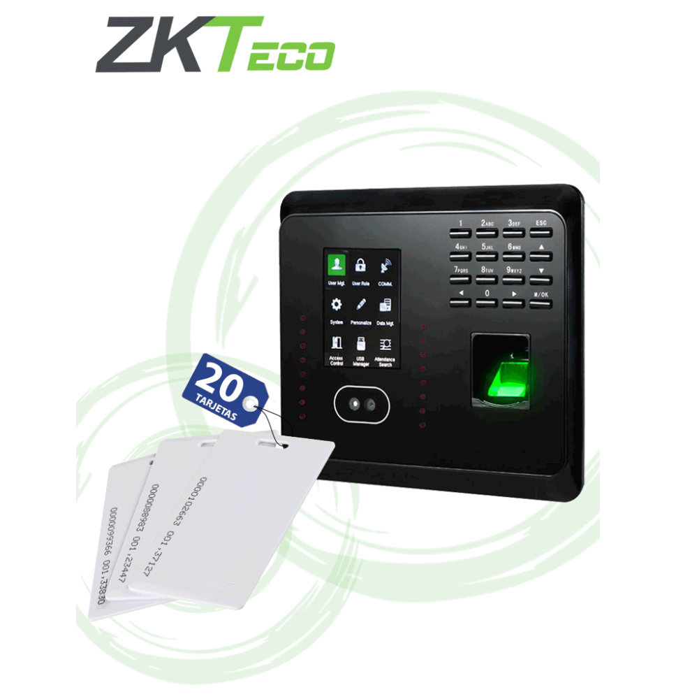 ZKTECO MB360IDP- Paquete de Control de Acceso y Asistencia MB360ID con 20 tarjetas de