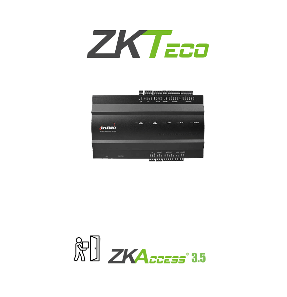 ZKTECO INBIO160 - PANEL DE CONTROL DE ACCESO PARA 1 PUERTA / 2 LECTORAS / 3 MIL HUELL