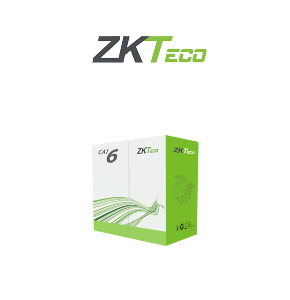 ZKTECO XL600CPRA - Bobina de Cable UTP CAT 6 / 100% Cobre / 305 Metros / 23 AWG / Cub