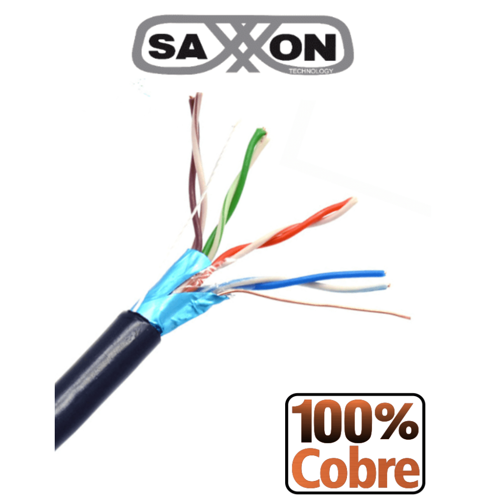 SAXXON OFTPCAT5ECOPE305N - Bobina de Cable FTP Cat5e 100% Cobre/ 305 Metros/ Blindado