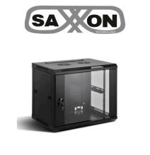 SAXXON SXR9U6409S - Gabinete de Pared Negro / 9UR / Puerta de Vidrio Templado / Alto