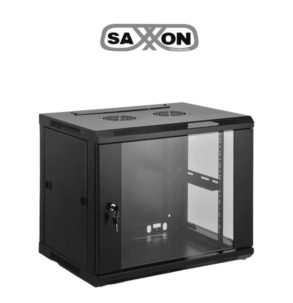 SAXXON SA640601 - Gabinete de pared de 6 UR  fijo  con capacidad de carga de 60 Kg. D