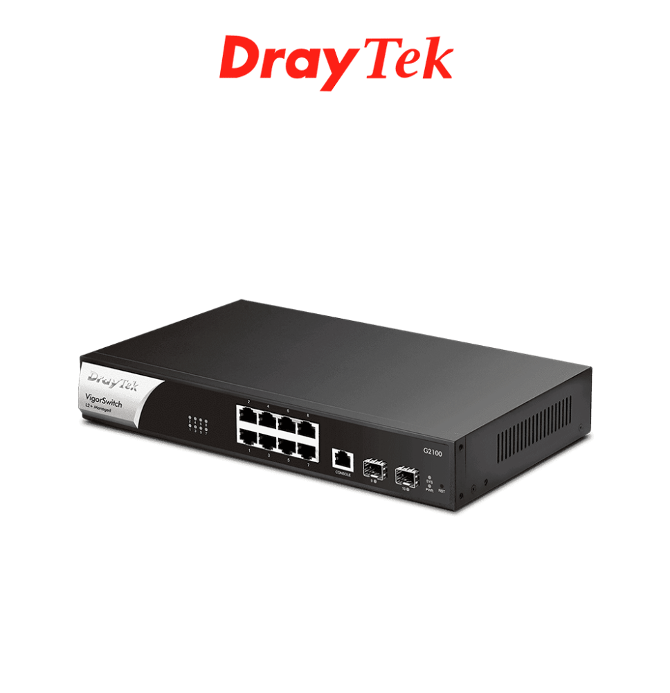 DRAYTEK VigorSwitch G2100 - Switch Gigabit administrable de 10 puertos  8 puertos 10/