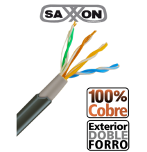 SAXXON OUTPCAT5ECOPEXT - Bobina de Cable UTP Cat5e 100% Cobre/ 305 Metros/ Exterior c