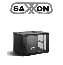 SAXXON SXR6U6406S - Gabinete de Pared Negro / 6UR / Puerta de Vidrio Templado / Alto