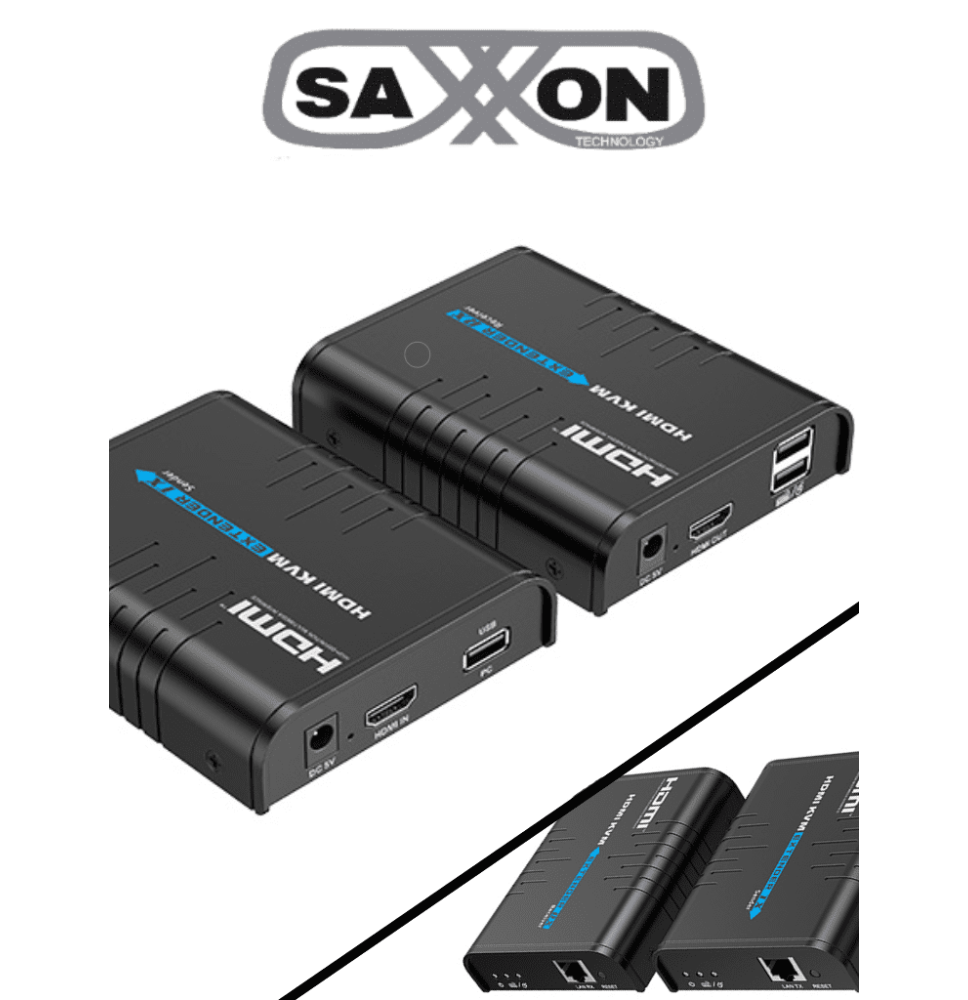 SAXXON LKV373KVM- Kit Extensor HDMI/KVM para Hasta 120 metros/ Resolución 1080p@60Hz/