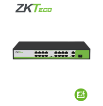 ZKTECO PE162200C - Switch de 16 Puertos Fast Ethernet PoE AF - AT / 2 Puertos RJ45 10